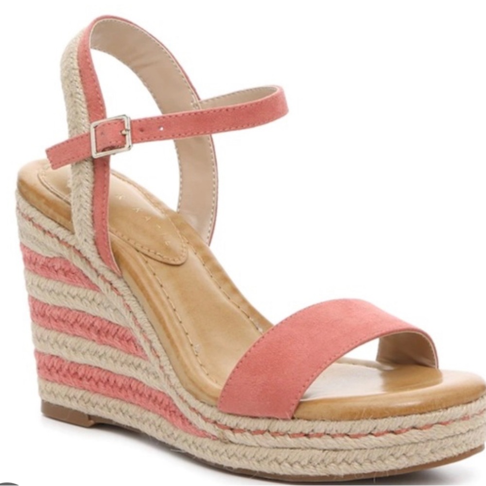 Kelly & Katie Espadrille Wedge Sandals - Barbie Pink Wedges - 8M